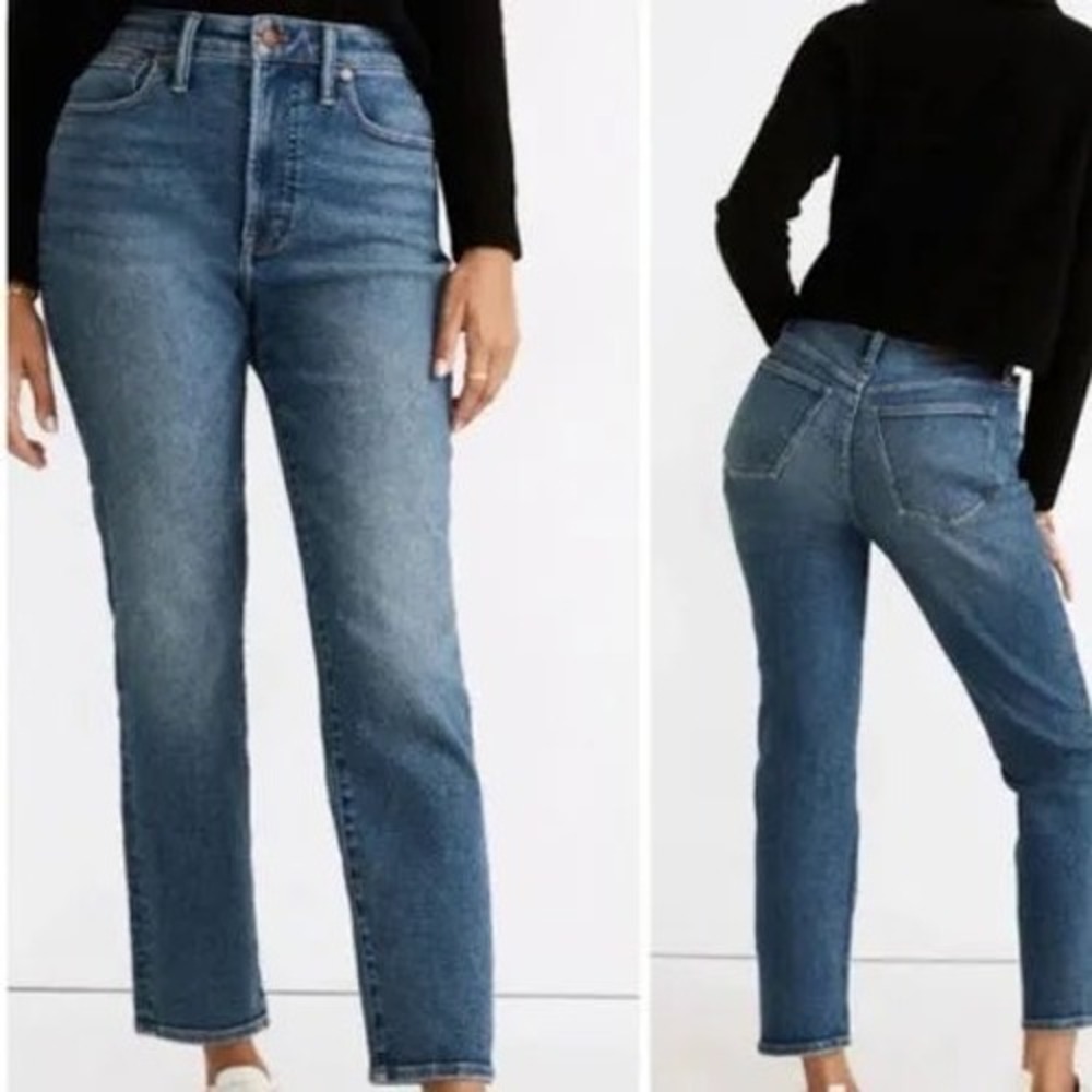 Madewell The Momjean High Rise Tapered Jeans Blue Denim 29‎